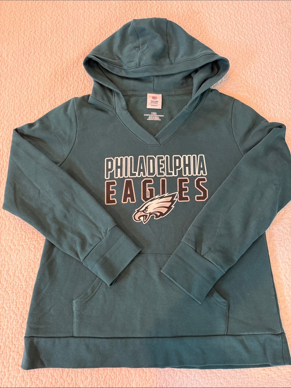 Philadelphia Eagles Women's V-Neck Hooded Sweatshirt - Green